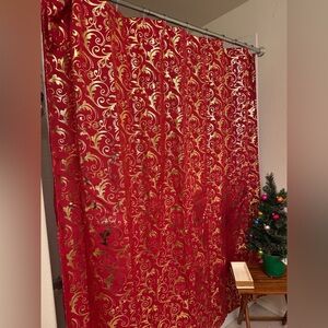 Red and Gold Shower Curtain Holiday